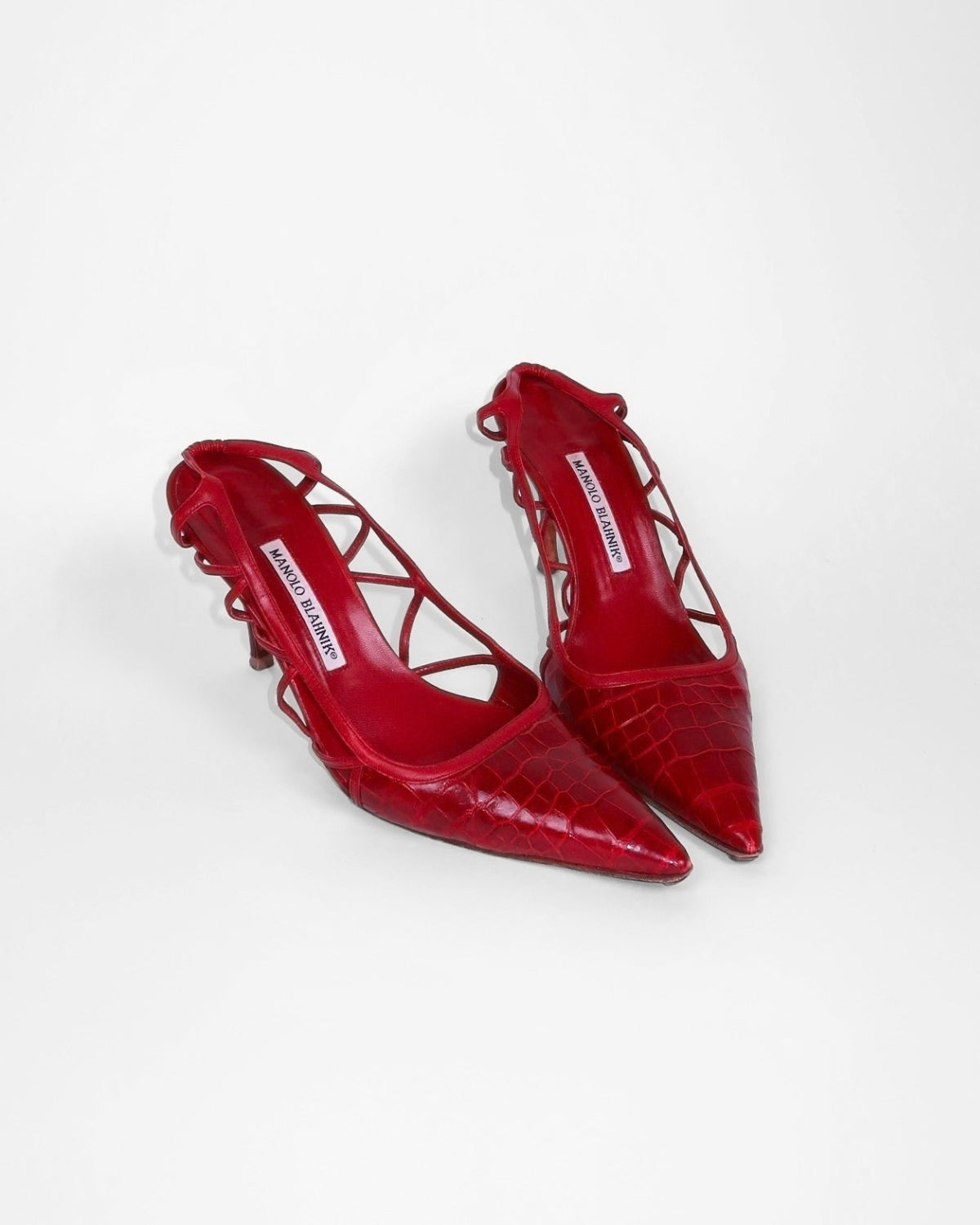 Vintage Manolo Blahnik snakeskin slingbacks