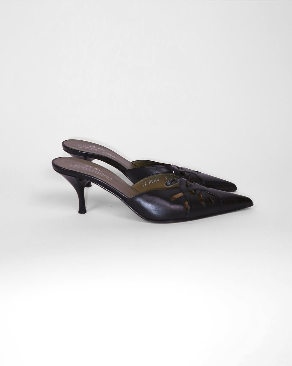 Vintage Donald J Pliner cut-out mules, alternate view