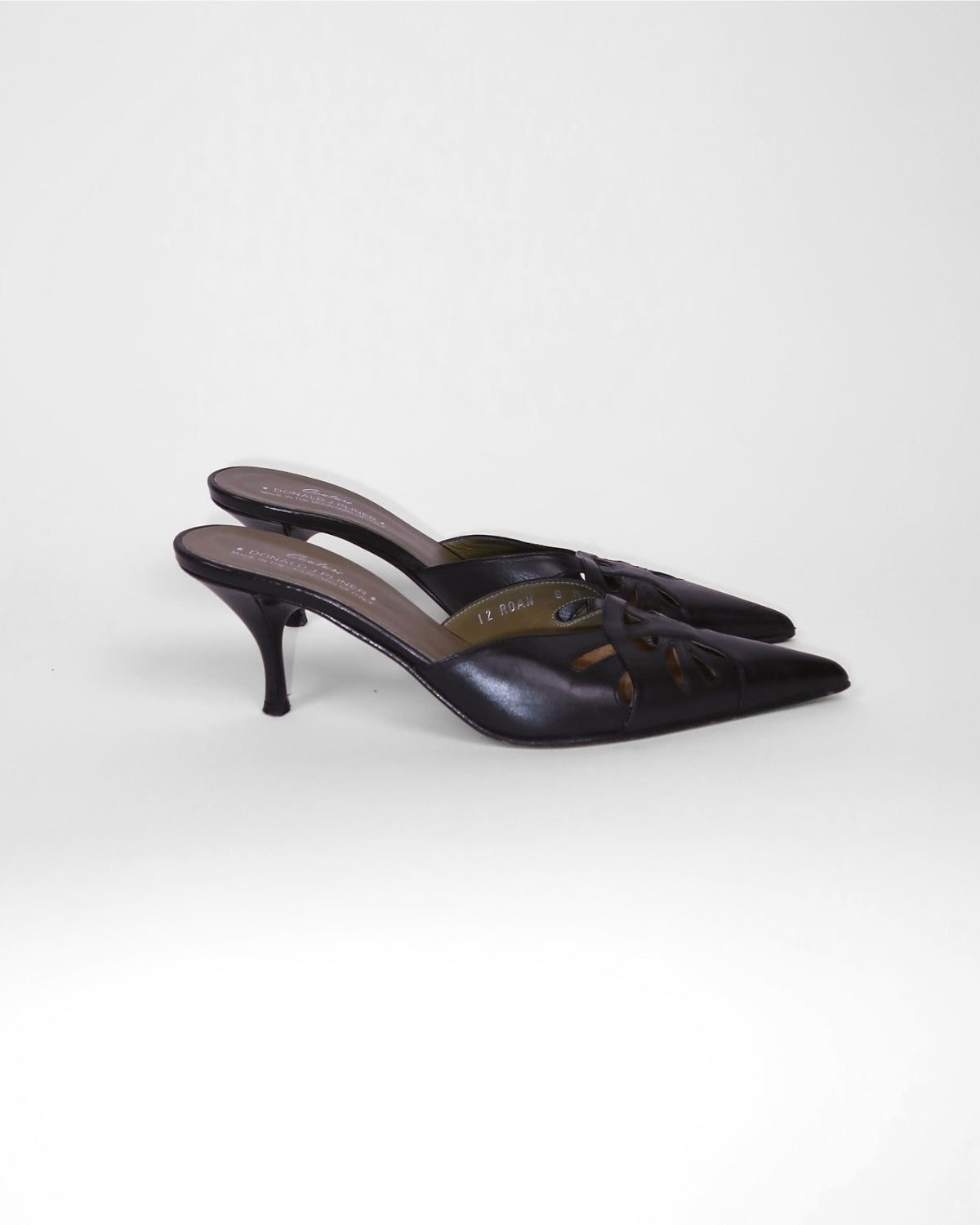 Vintage Donald J Pliner cut-out mules, alternate view
