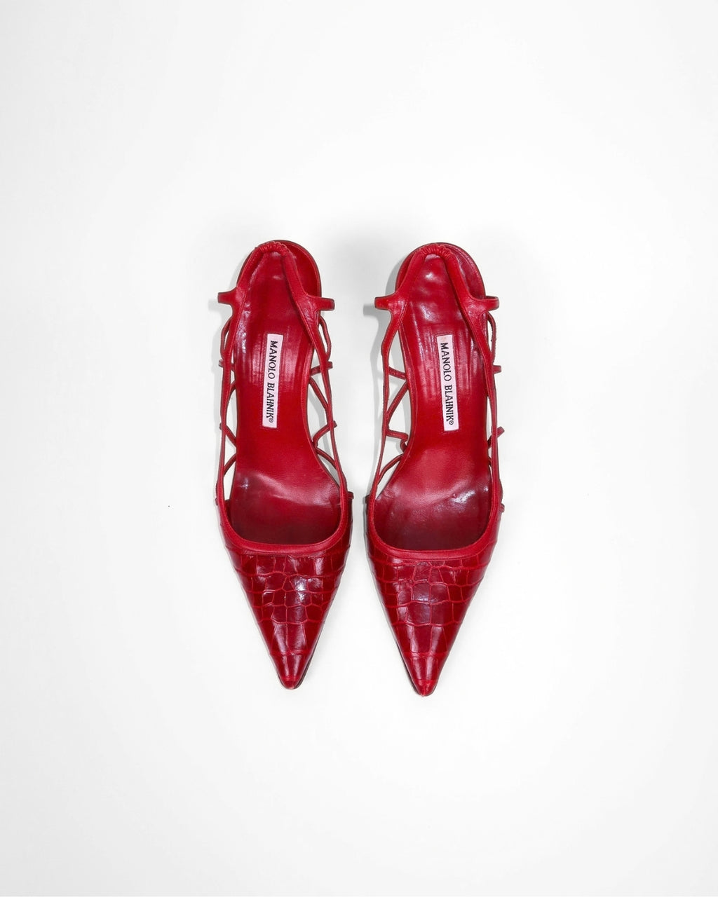 Vintage Manolo Blahnik snakeskin slingbacks, alternate view