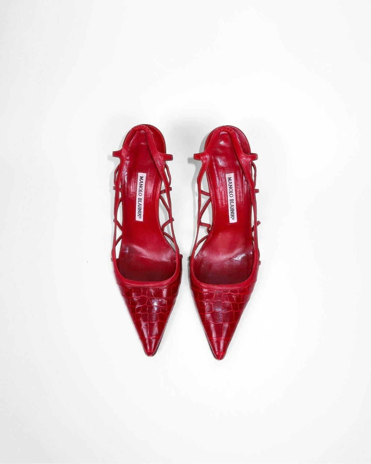 Vintage Manolo Blahnik snakeskin slingbacks, alternate view
