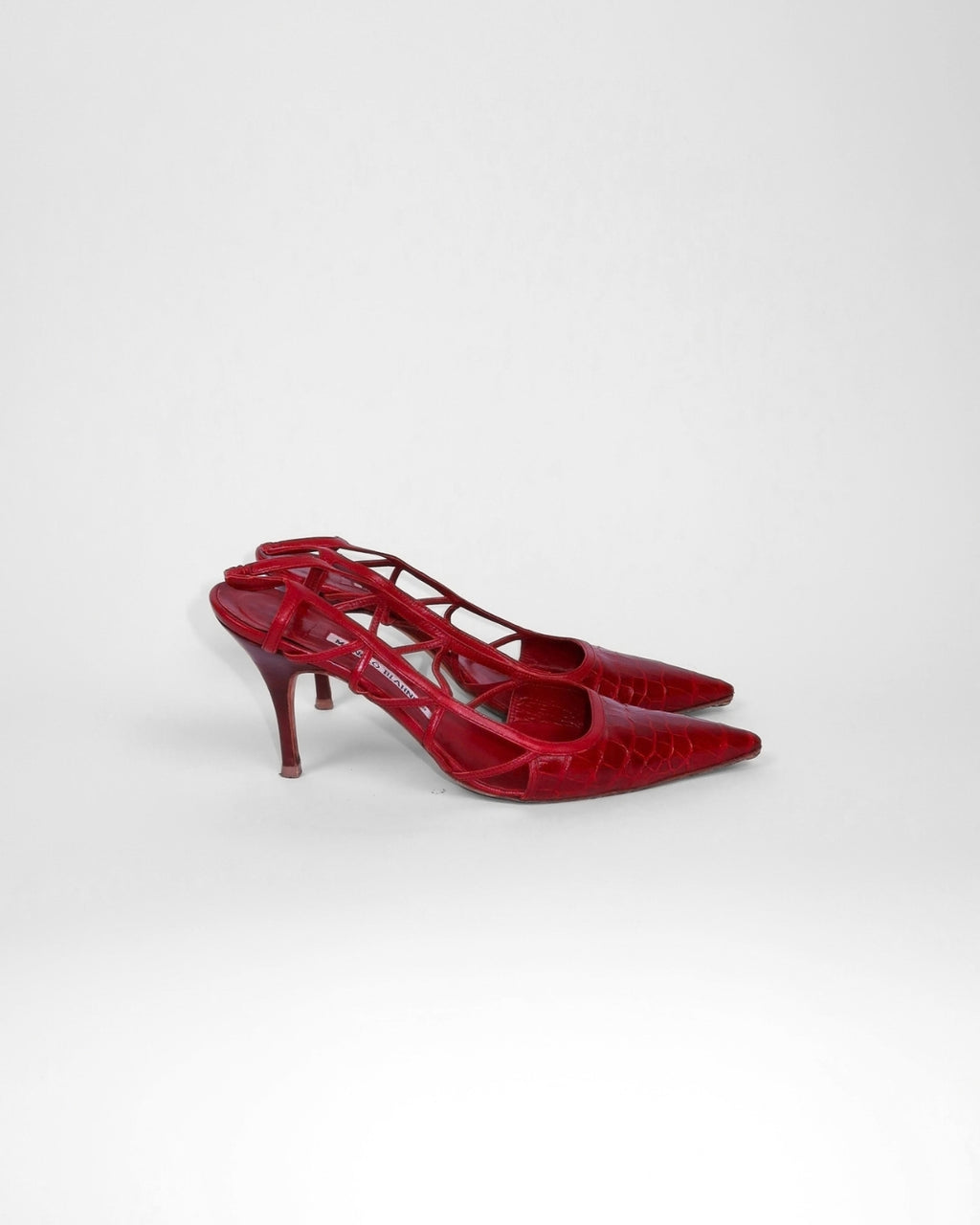 Vintage Manolo Blahnik snakeskin slingbacks, alternate view