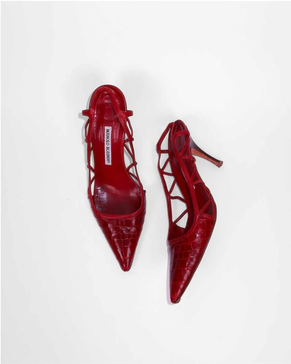Vintage Manolo Blahnik snakeskin slingbacks, alternate view