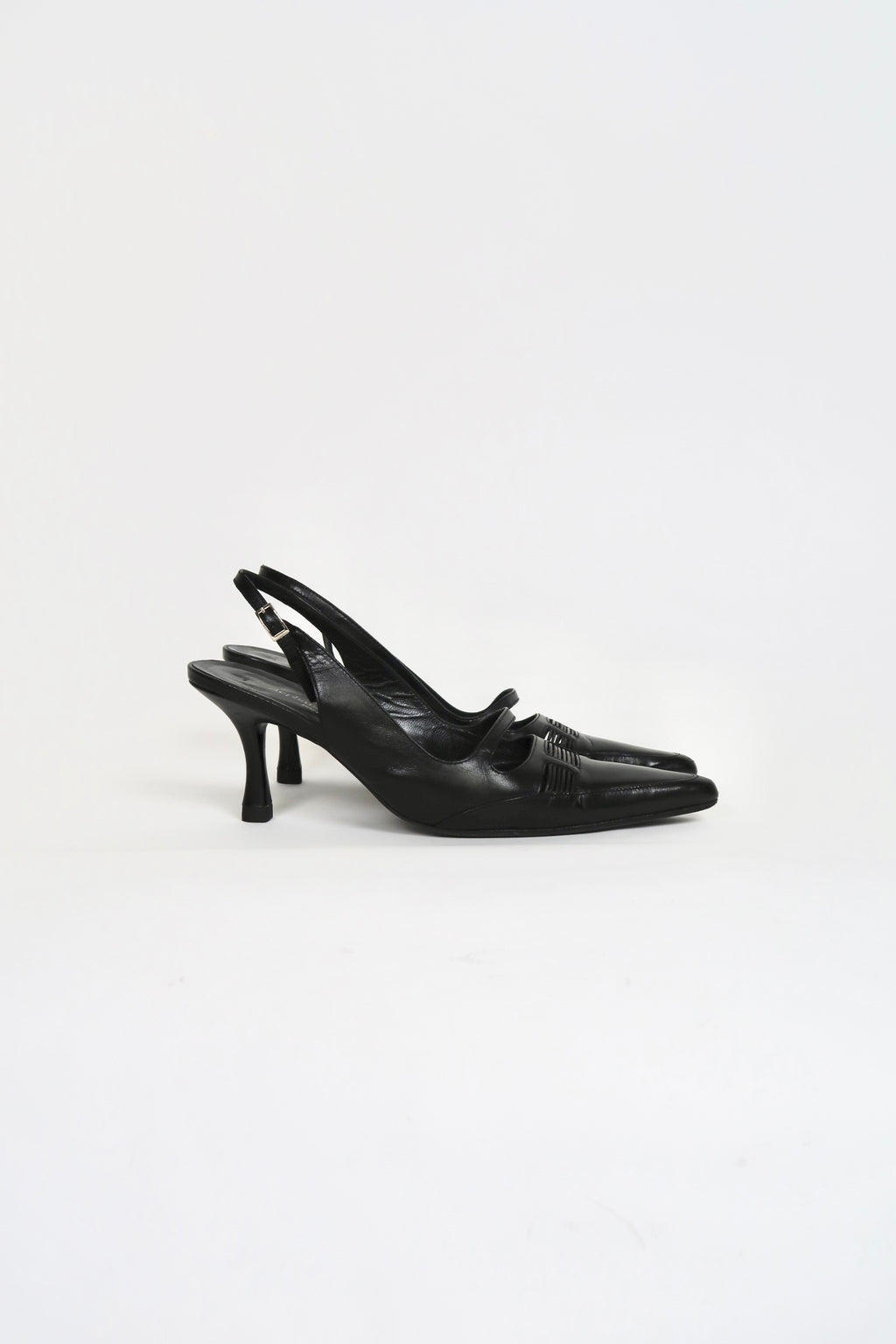 Vintage Stephané Kelian leather slingback heels, alternate view