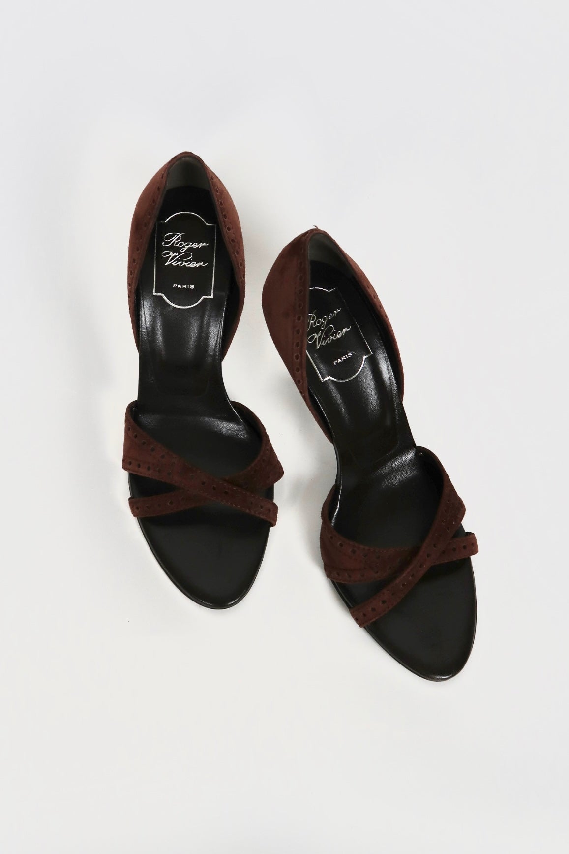 Vintage Roger Vivier suede strappy sandals, alternate view