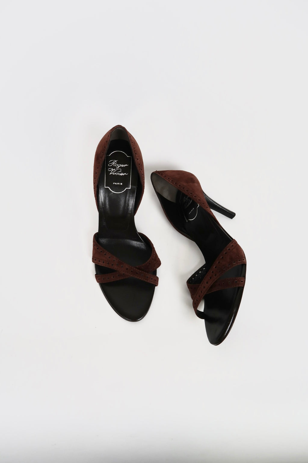 Vintage Roger Vivier suede strappy sandals, alternate view