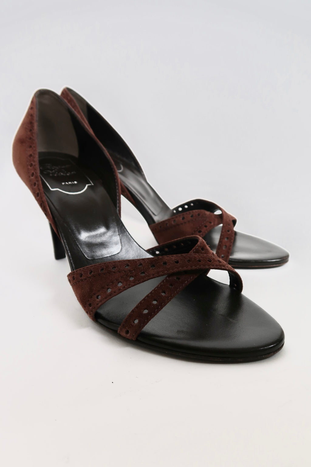Vintage Roger Vivier suede strappy sandals, alternate view