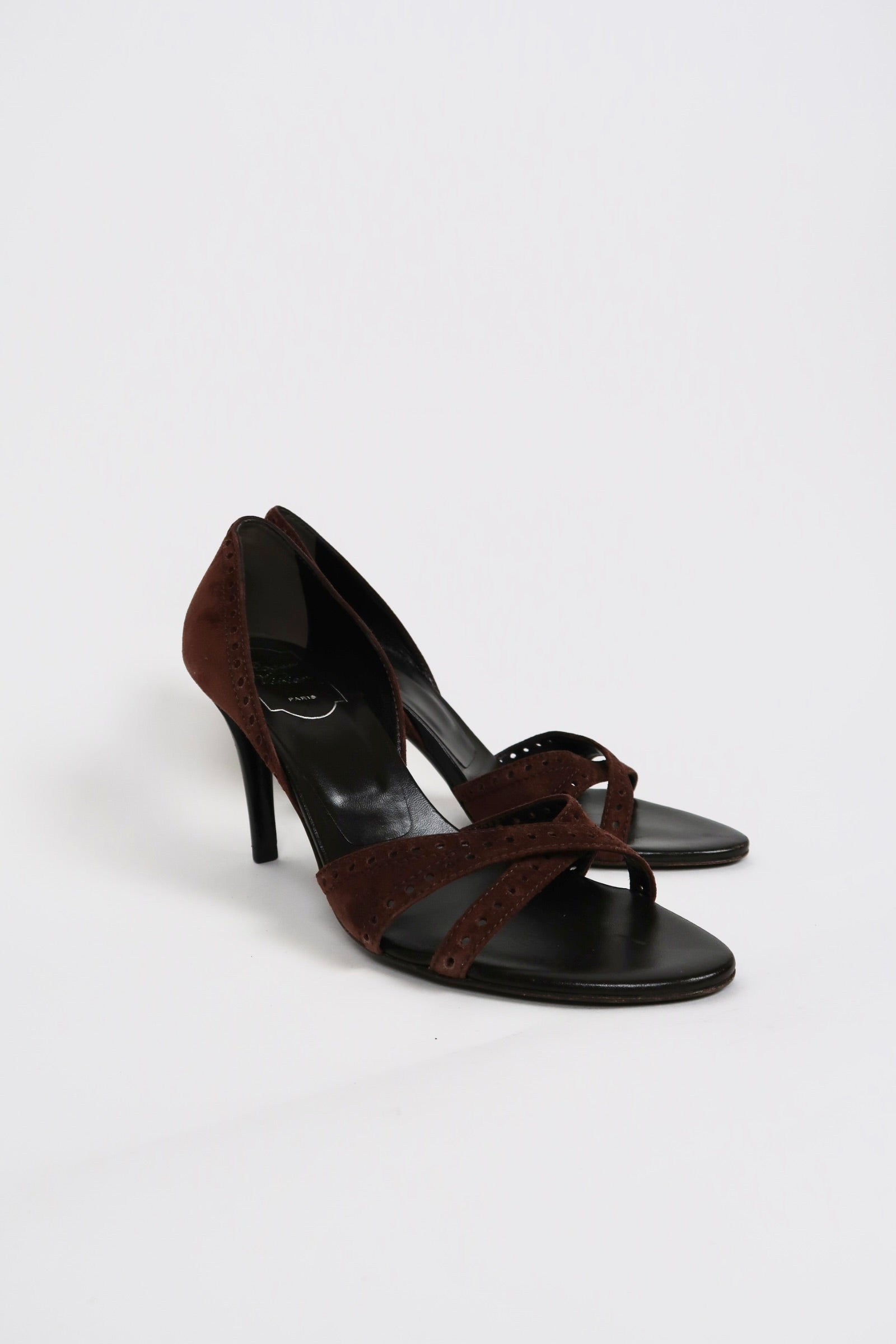 Vintage Roger Vivier suede strappy sandals, alternate view
