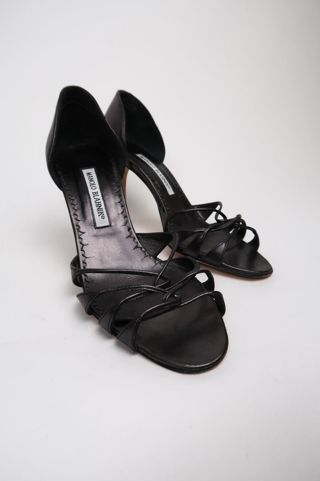 Vintage Manolo Blahnik strappy leather sandals, alternate view