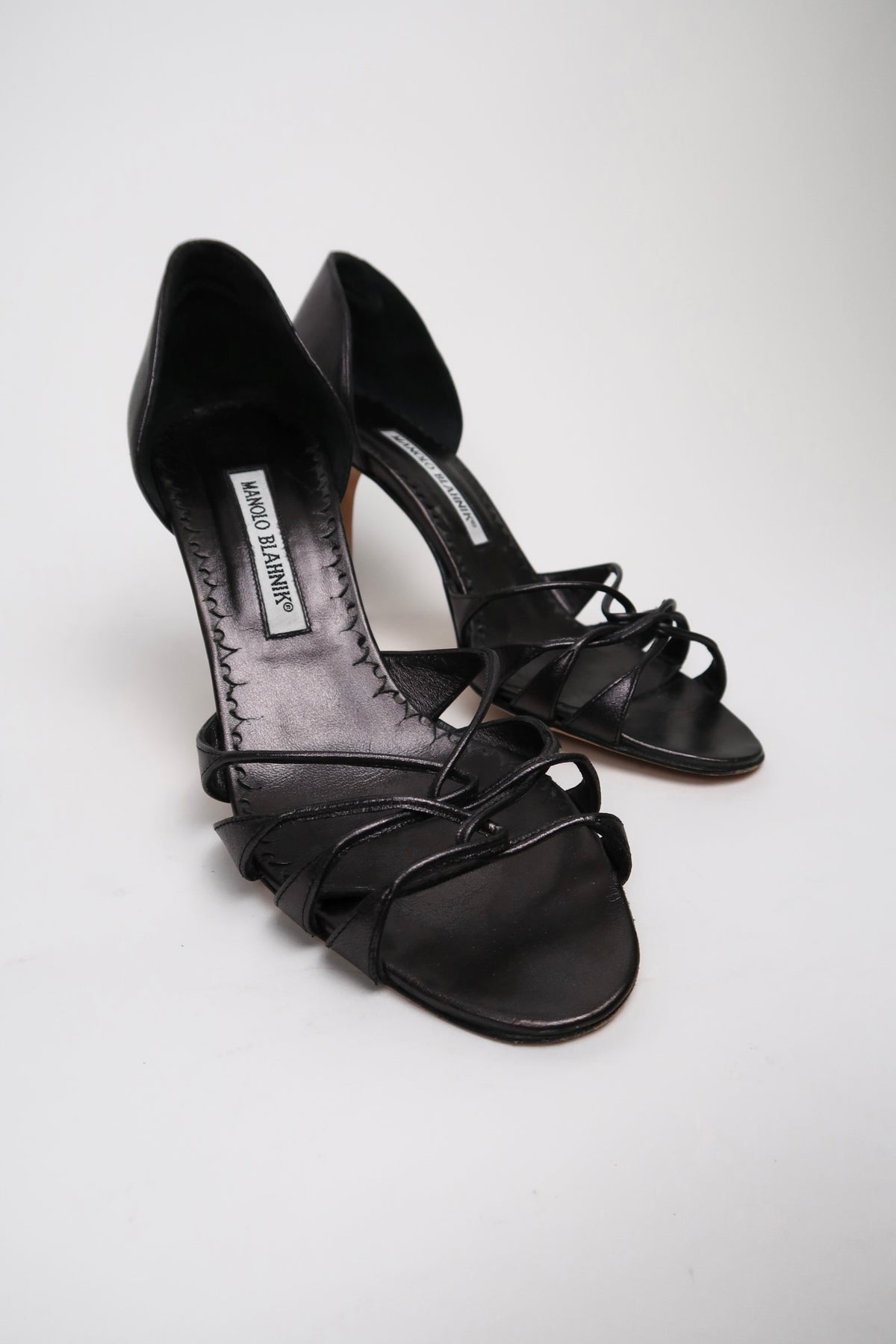 Vintage Manolo Blahnik strappy leather sandals, alternate view