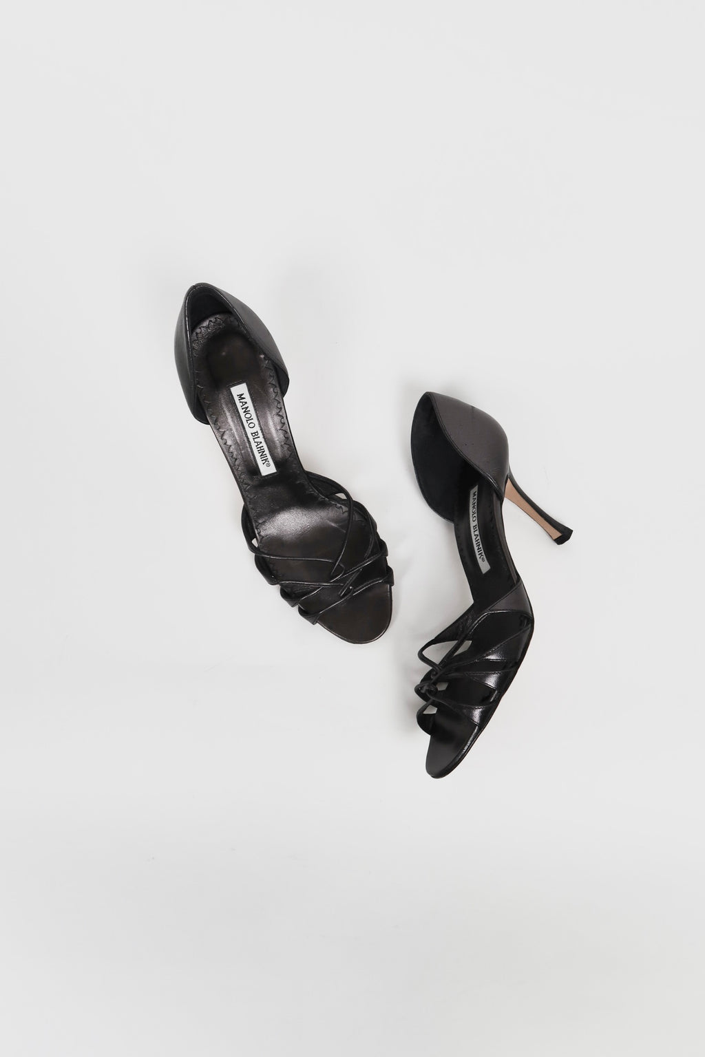 Vintage Manolo Blahnik strappy leather sandals, alternate view