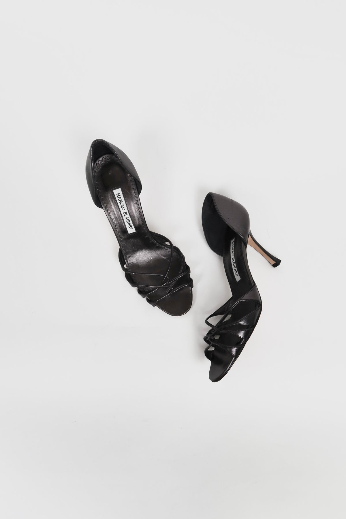 Vintage Manolo Blahnik strappy leather sandals, alternate view