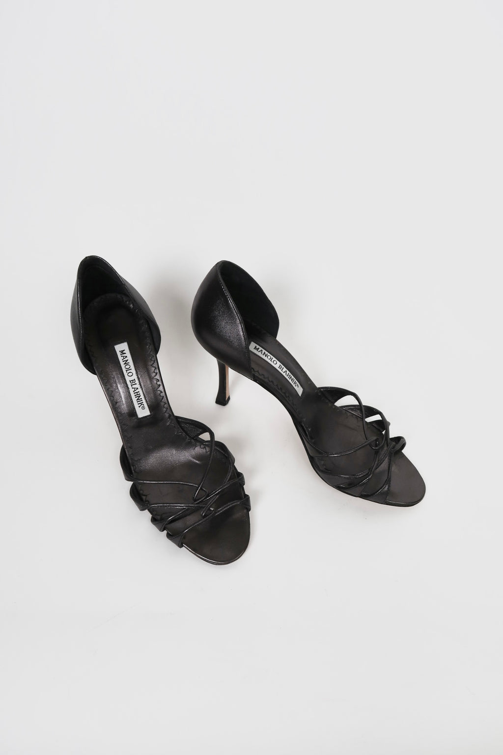 Vintage Manolo Blahnik strappy leather sandals, alternate view