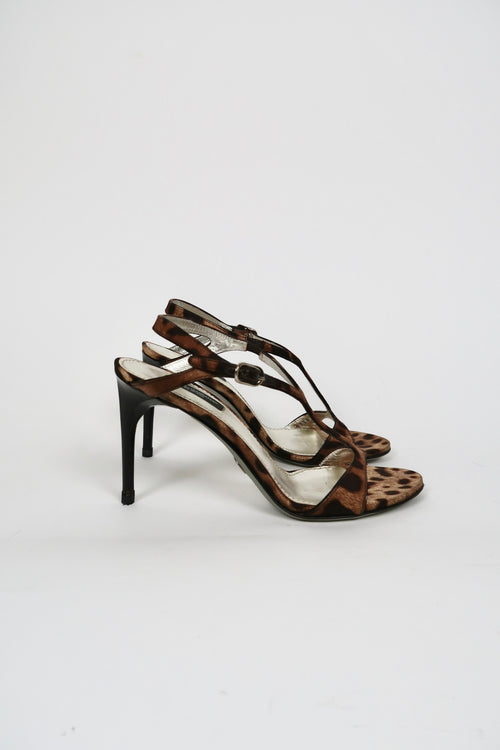 Vintage D&G leopard print strappy sandals, alternate view