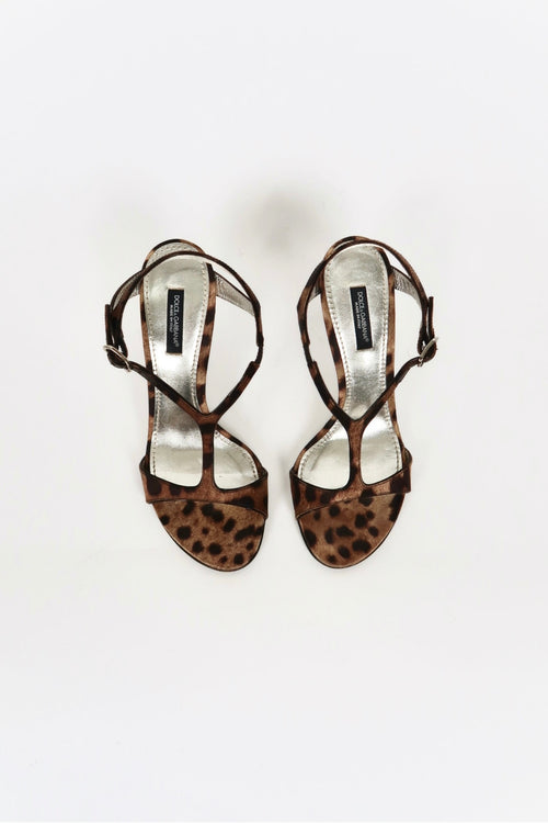 Vintage D&G leopard print strappy sandals