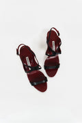 Vintage Manolo Blahnik black leather cut-out sandals