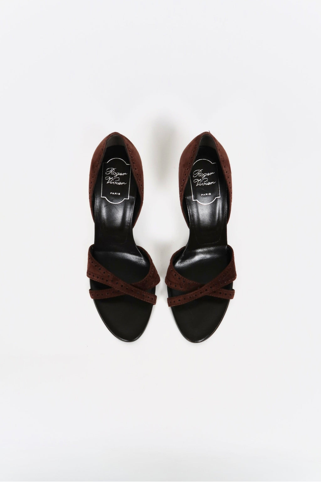 Vintage Roger Vivier suede strappy sandals