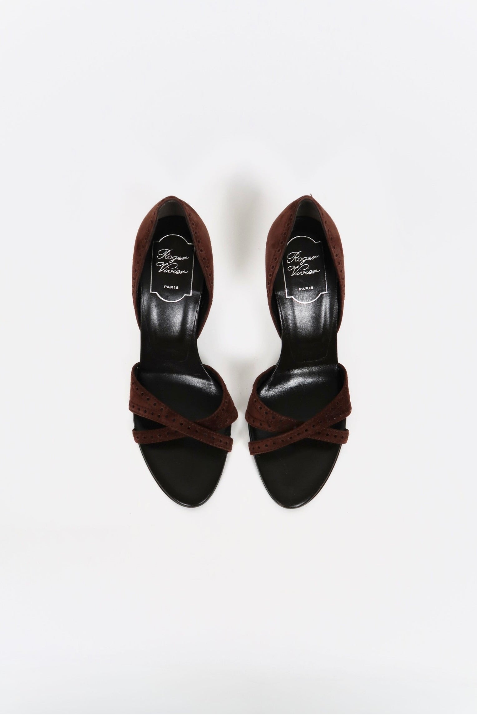 Vintage Roger Vivier suede strappy sandals